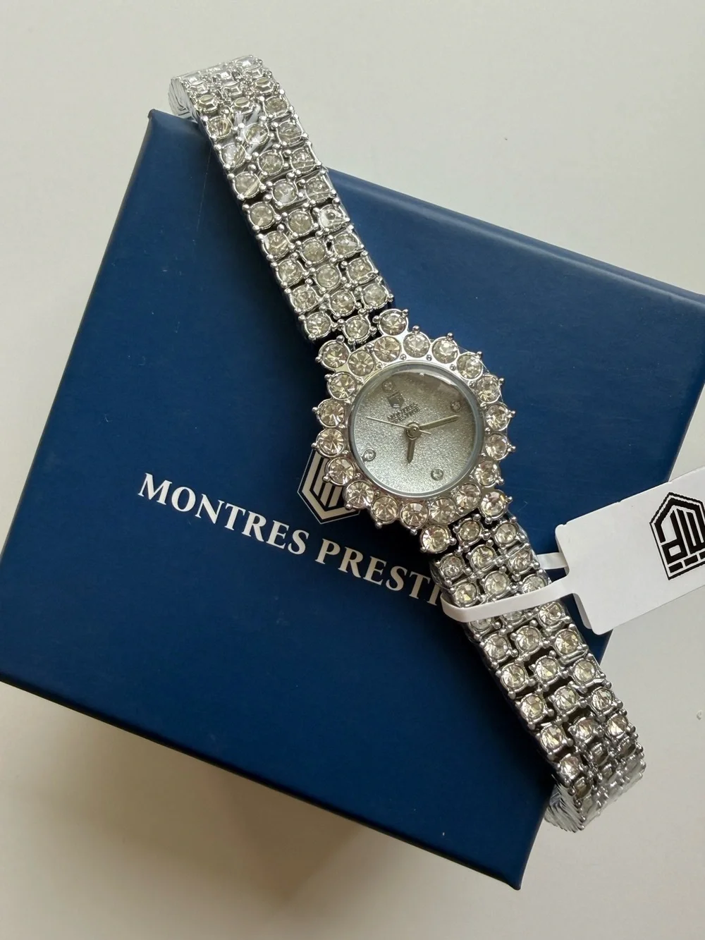 NEW Montres Prestige x Invicta MPW-0227 Crystal Rhinestone Silver Watch Glam
